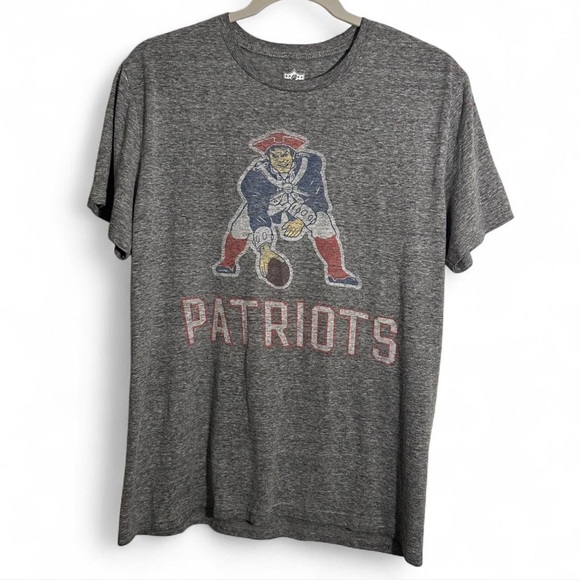NFL Patriots Medium Heather Gray Vintage Style T-Shirt - Picture 1 of 4